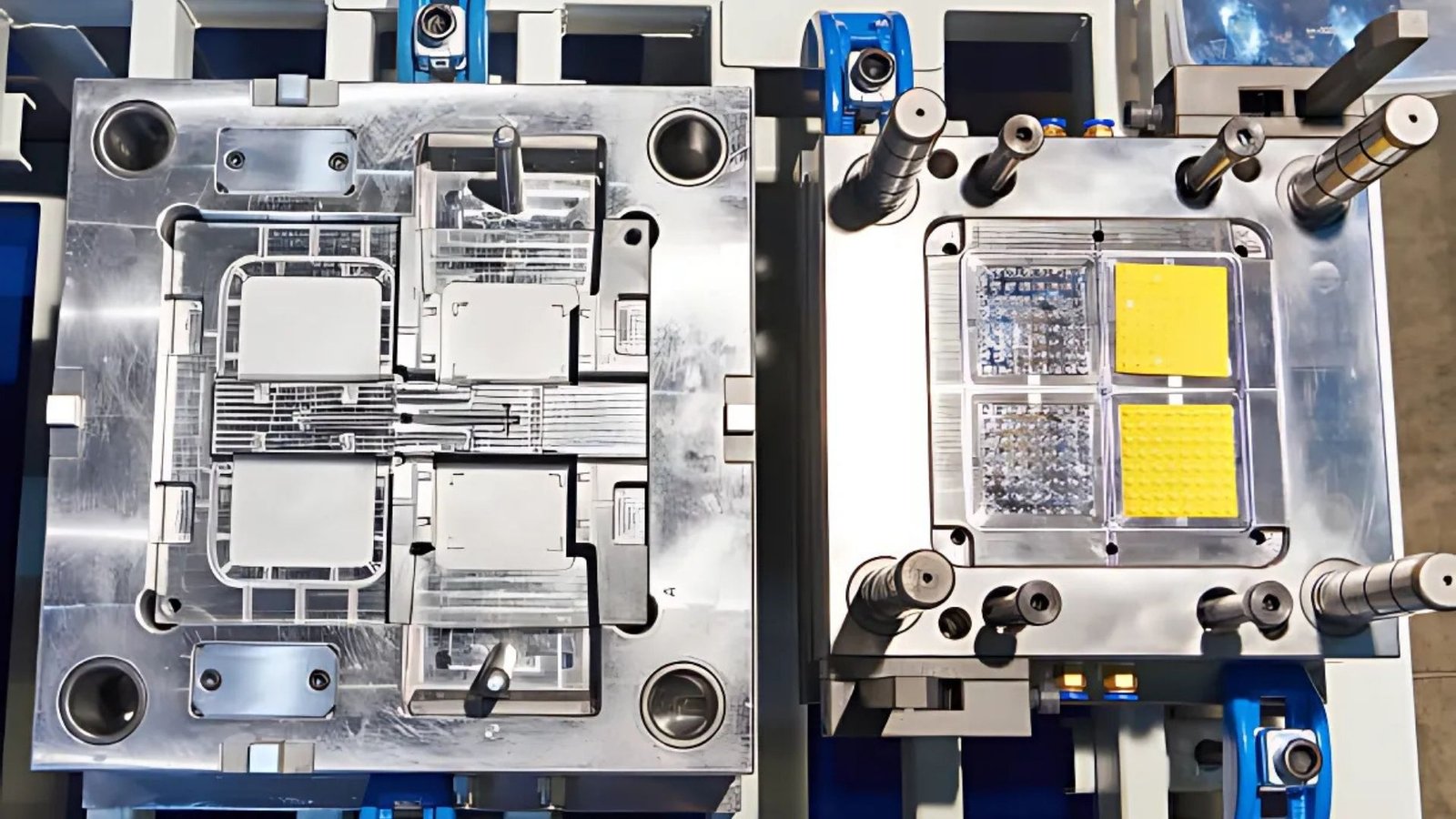 Injection molded components for commercial and industrial LED fixtures including high bay housings and thermal systems