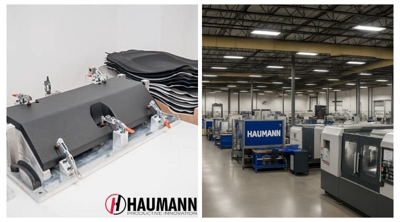 Close-up of custom injection molding process creating high-precision plastic parts
