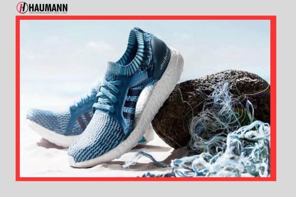 Running shoes made from recycled ocean plastics.