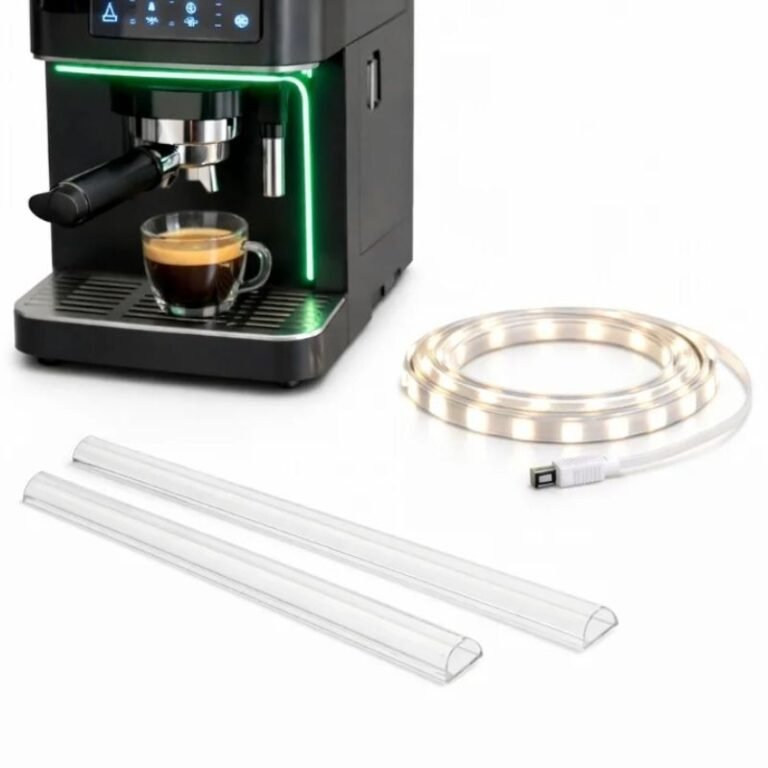 Home appliance OEM sub-assembly showing coffee machine with integrated tubing and components.