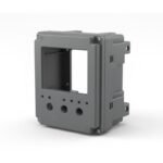 Industrial plastic control panel housing manufactured using precision injection molding