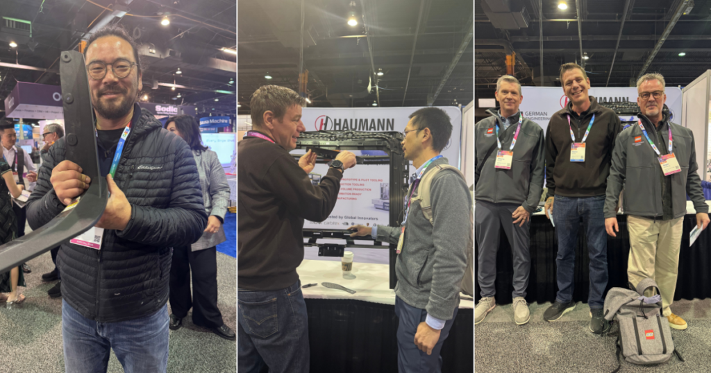 Martin Aicher presenting injection molded parts at PTXPO 2026